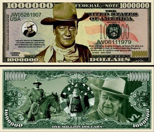 John wayne banconota million - wayne, 1